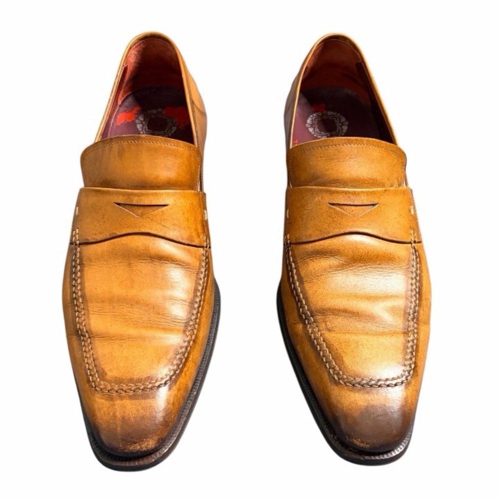 Elegant Brown Leather Slip-On Loafers